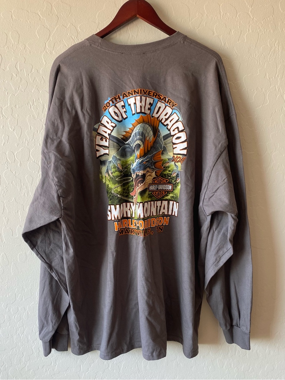 Harley-Davidson 20th Anniversary Gray Long Sleeve Tee, Maryville, TN 3XL - Picture 2 of 9